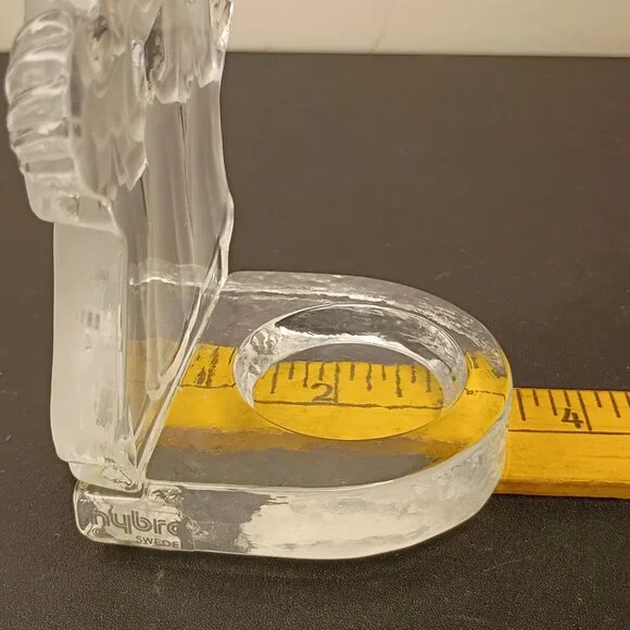 Nybro Swedish Crystal Candle Frosted Glass Angels 5" Christmas Gift Collectable - Picture 4 of 12